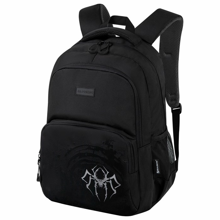 Рюкзак BRAUBERG CONCEPT универсальный, 2 отделения, светоотражающий принт, "Gray Spider", 45х30х18 см, 273847 273847