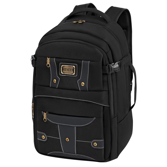 Рюкзак HEIKKI DESERTED (ХЕЙКИ) универсальный, отделение для ноутбука, EVA-спинка, черный, 48х34х18 см, 273876 273876