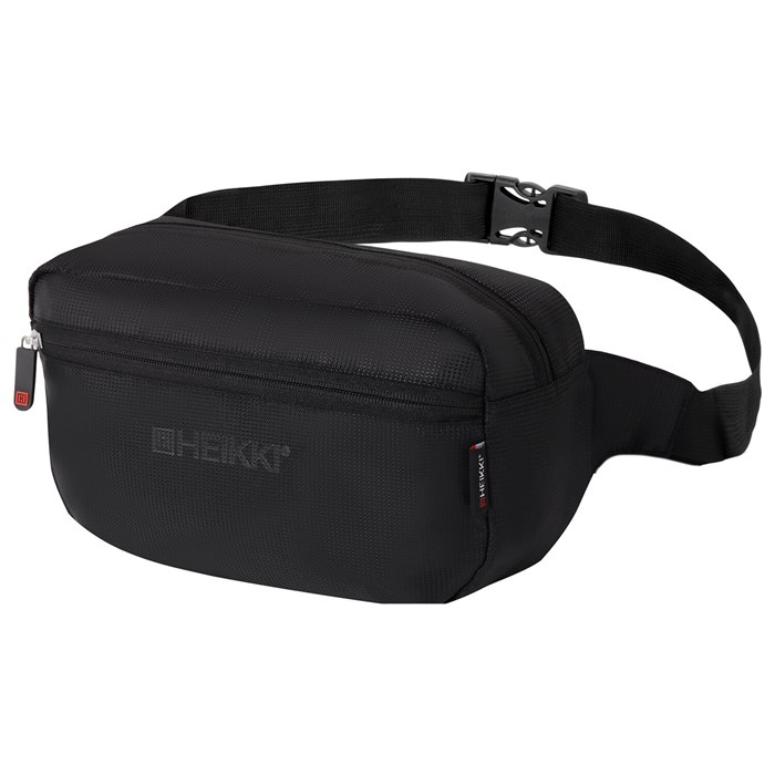 Сумка на пояс HEIKKI RIO (ХЕЙКИ) регулируемый ремень, черная, 28х16х9 см, 273886 273886