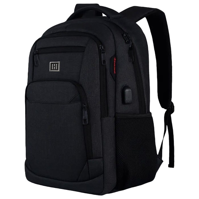 Рюкзак HEIKKI SECURE (ХЕЙКИ) универсальный, 2 отделения, отделение для ноутбука, черный, 46x31x19 см, 273894 273894