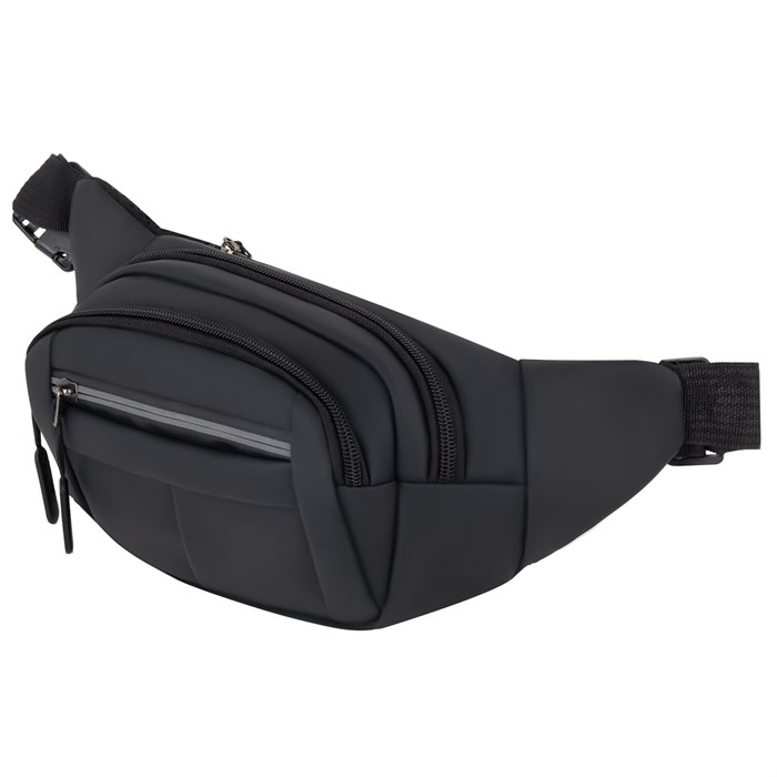 Сумка на пояс HEIKKI PROMPT (ХЕЙКИ), 2 отделения, регулируемый ремень, светоотражающие элементы, черная, 35х14х4см, 273922 273922