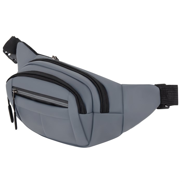 Сумка на пояс HEIKKI PROMPT (ХЕЙКИ), 2 отделения, регулируемый ремень, светоотражающие элементы, серая, 35х14х4см, 273925 273925