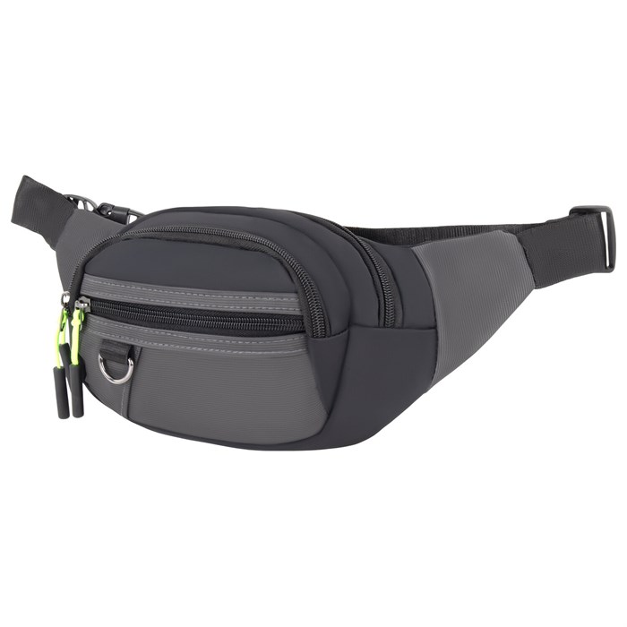 Сумка на пояс HEIKKI PROMPT (ХЕЙКИ), 2 отделения, регулируемый ремень, карман-антивор, черная, 37х14х5 см, 273928 273928