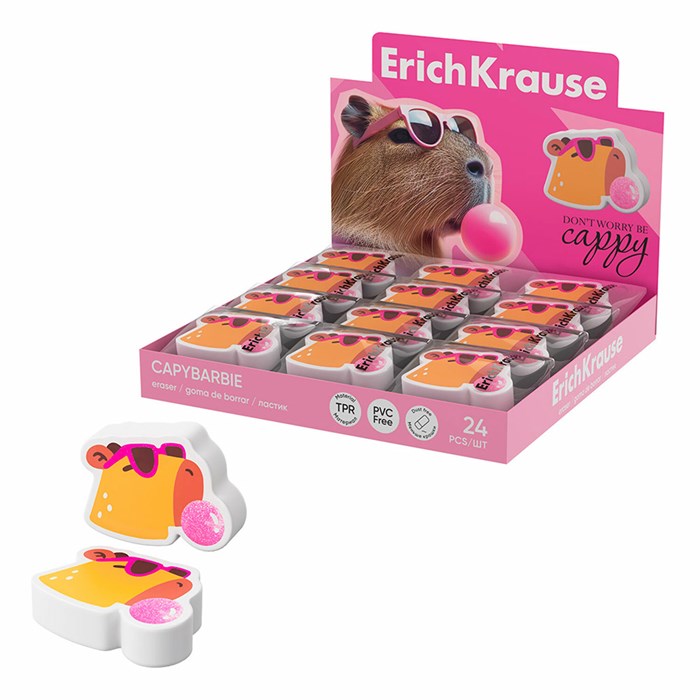 Ластик фигурный ERICH KRAUSE "CapyBarbara", 33х25х7 мм, 63063 273959