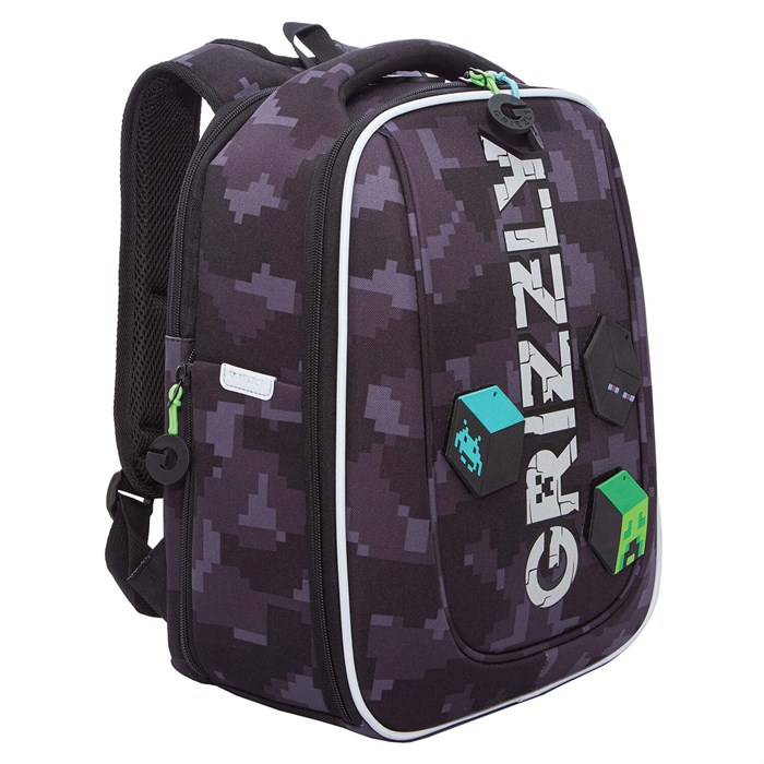 Ранец GRIZZLY анатомическая спинка, с бейджем, для мальчиков, "CUBES", 36х29х18 см, RAf-593-5/1 274131