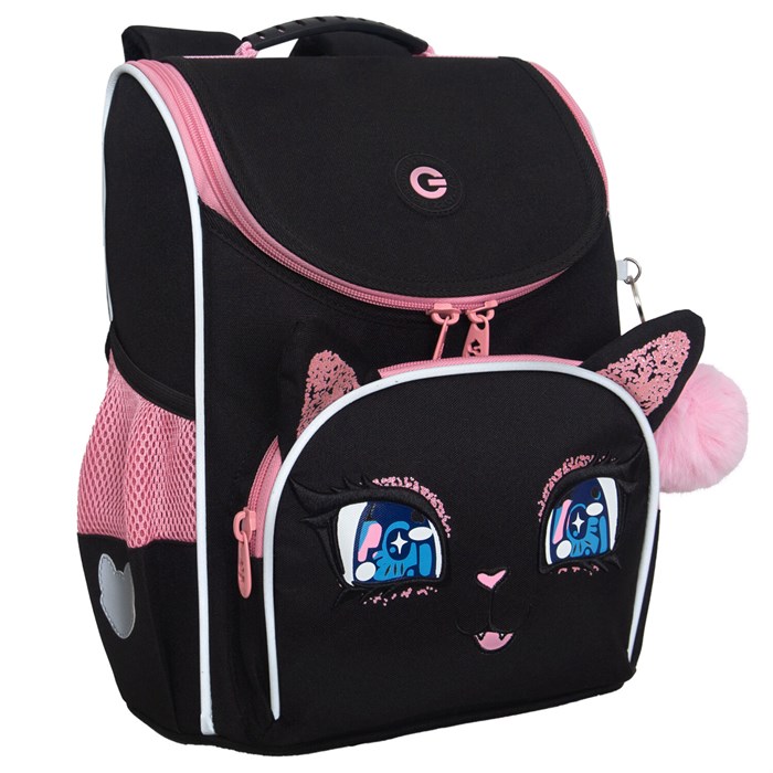 Ранец GRIZZLY анатомическая спинка, с мешком для обуви, для девочек, "SPARKLING EYES", 33х25х13 см, RAm-584-4/1 274134