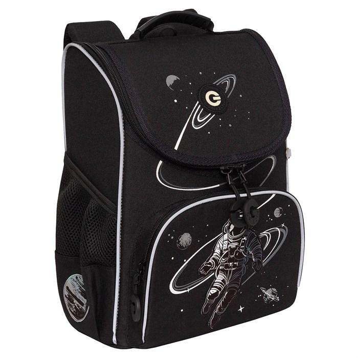Ранец GRIZZLY анатомическая спинка, с мешком для обуви, для мальчиков, "SPACEMAN RACE", 33х25х13 см, RAm-585-4/1 274139