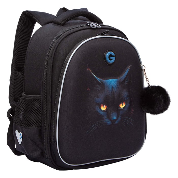 Ранец GRIZZLY анатомическая спинка, c брелоком, для девочек, "I'M HERE", 36х28х20 см, RAz-586-6/1 274151