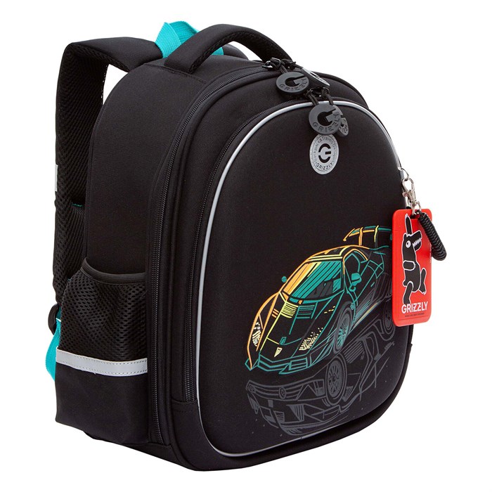 Ранец GRIZZLY анатомическая спинка, c бейджем, для мальчиков, "THE COOLEST", 36х28х20 см, RAz-587-9/1 274155