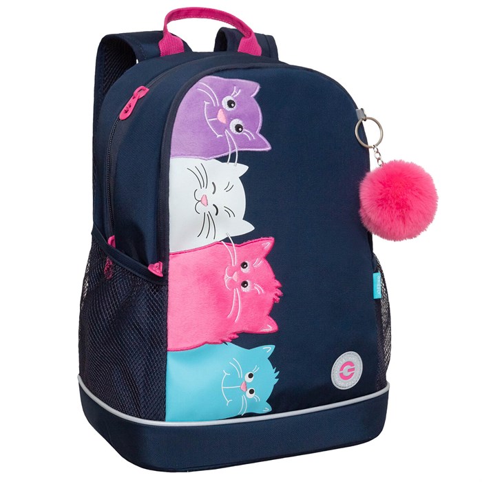 Рюкзак GRIZZLY школьный, анатомическая спинка, 2 отделения, для девочек, "STAY CHEERFUL", 38х28х18 см, RG-463-6/1 274188