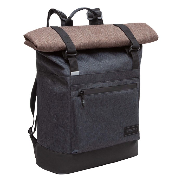 Рюкзак GRIZZLY, карман-антивор, с клапаном, трансформируемый объем, "ROLLTOP", 42х29х11 см, RQL-315-1/2 274207