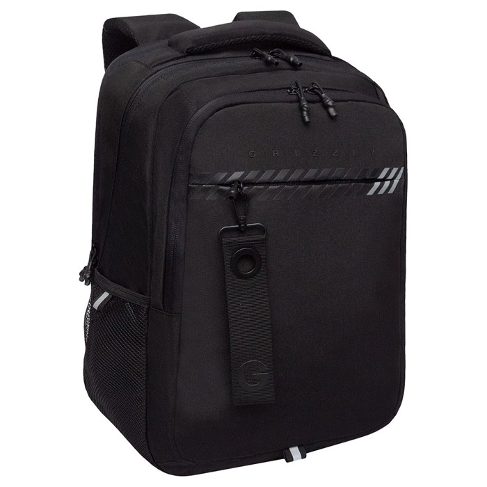 Рюкзак GRIZZLY школьный, анатомическая спинка, 2 отделения, для мальчиков, "BLACK STRIPES", 42х31х22 см, RU-532-1/2 274215