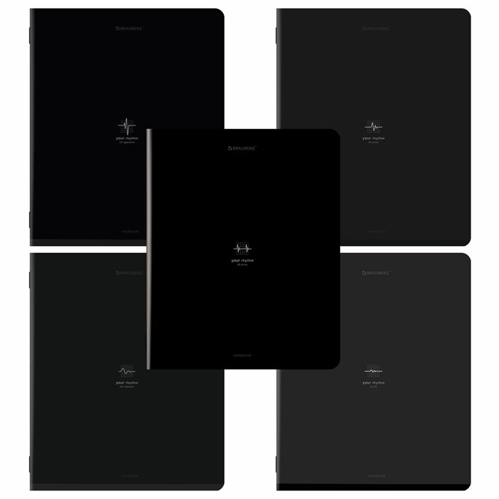 Тетрадь А5, 48 л., BRAUBERG, скоба, клетка, SoftTouch, "Ритм", (микс в спайке), 405331 405331