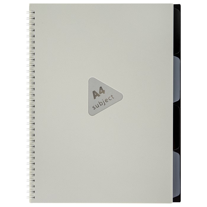 Тетрадь обложка пластик, А4 80 л., гребень, 4 разделителя, клетка, BRAUBERG, бежевый, 405362 405362