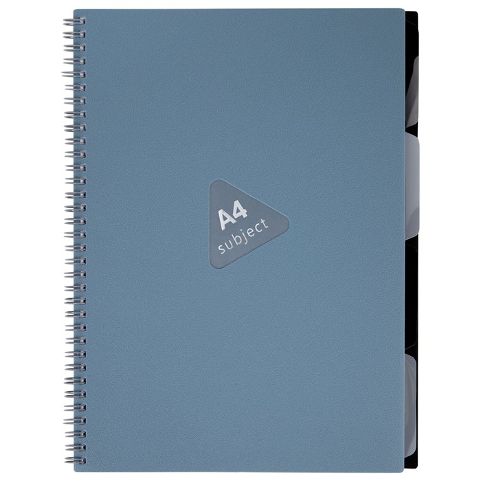 Тетрадь обложка пластик, А4 80 л., гребень, 4 разделителя, клетка, BRAUBERG, синий, 405364 405364