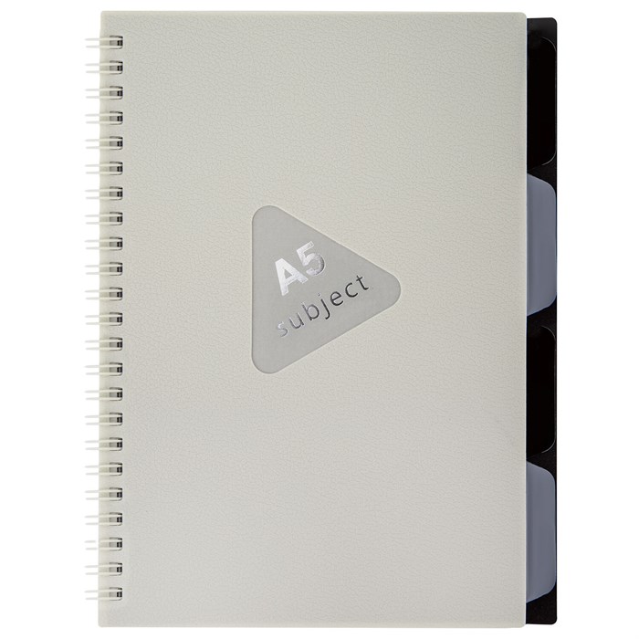 Тетрадь обложка пластик, А5 80 л., гребень, 4 разделителя, клетка, BRAUBERG, бежевый, 405366 405366