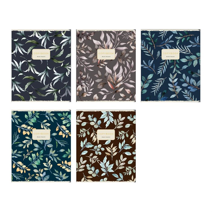 Тетрадь А5, 48 л. BRUNO VISCONTI, скоба, клетка, Soft-Touch, фольга, "FLORAL PATTERN" (5 видов), 7-48-1371 405393