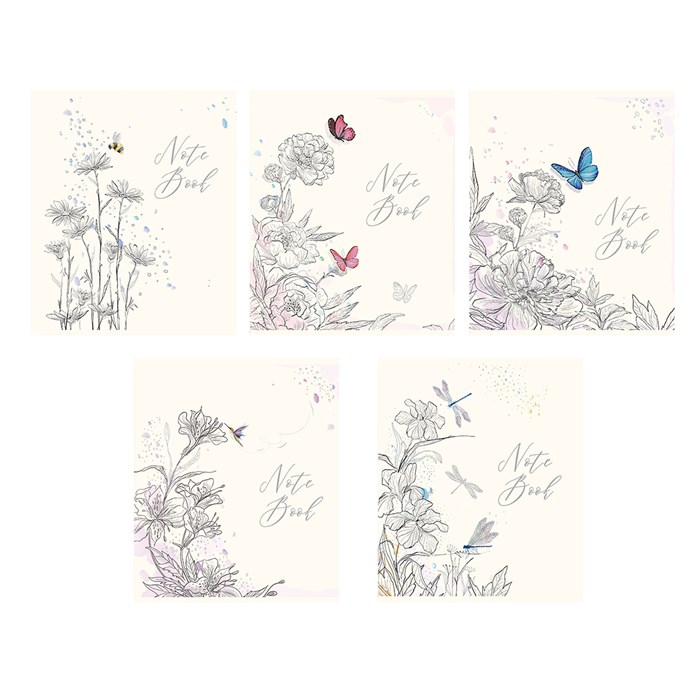 Тетрадь А5 48 л. ПЗБМ скоба, клетка, Soft-Touch, фольга, "Белая ночь" (микс в спайке), 23812 405403