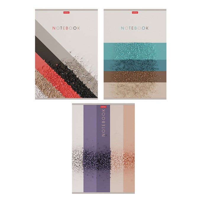 Тетрадь А4 96л. HATBER скоба, клетка, матовая ламинация, Арт-линии (микс в спайке), 083546, 96Т4лВ1 405436