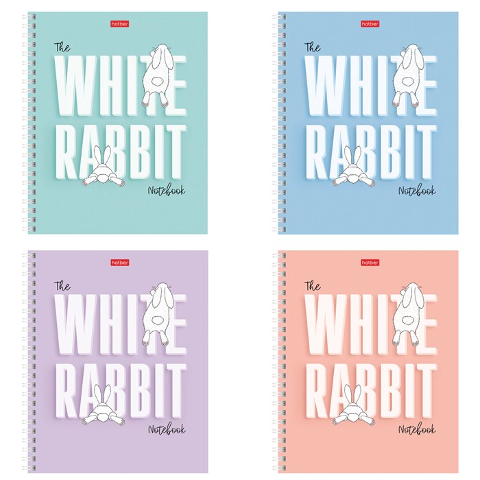 Тетрадь А5, 48 л., HATBER гребень, клетка, обложка картон, "Следуй за белым кроликом" (микс), 087016, 48Т5В1гр 405442