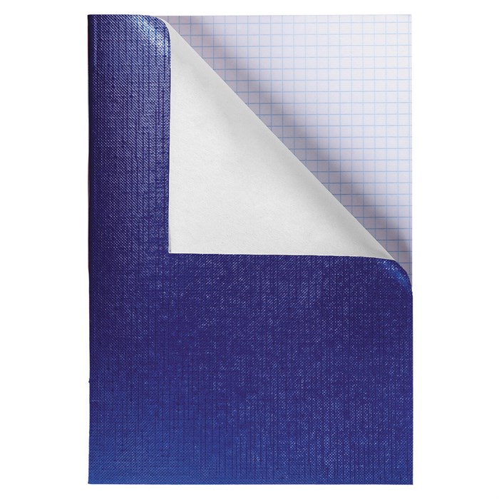 Тетрадь бумвинил А4 96 л., скоба, офсет №1, клетка, "СИНЯЯ Metallic", HATBER, 061768, 96Т4бвВ3 405487