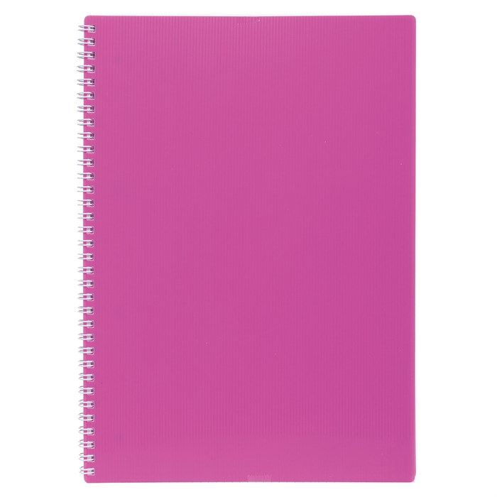 Тетрадь обложка пластик, А4, 80 л., гребень, клетка, HATBER, "LINE NEON" Розовая, 081545, 80Т4В1гр_03033 405494