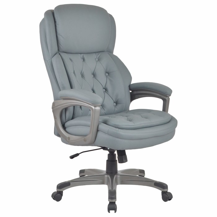 Кресло BRABIX PREMIUM "Regal EX-557", НАГРУЗКА до 150 кг, пружинный блок, экокожа, серое, 532946 532946