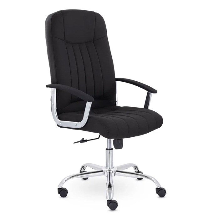 Кресло офисное "Бостон", CH-277, хром, ткань, черный (М-16) 533305