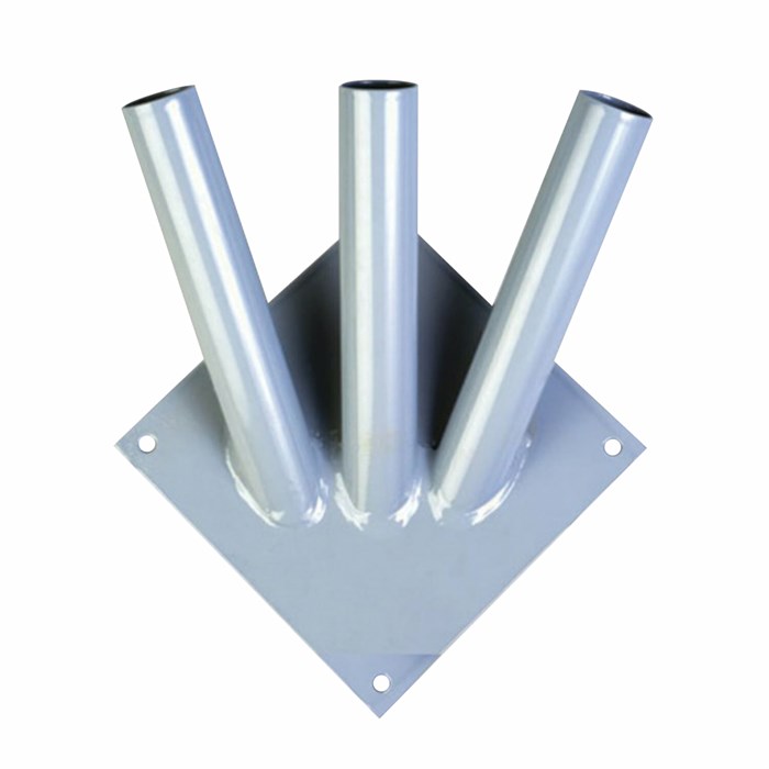 Кронштейн настенный для флагов на три древка, три точки крепления, металл 550109