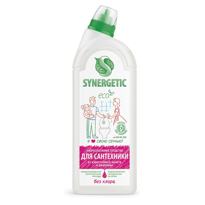 Средство для удаления ржавчины и известкового налета 1 л SYNERGETIC, биоразлагаемое, гель, 45179, 104100/8 605554