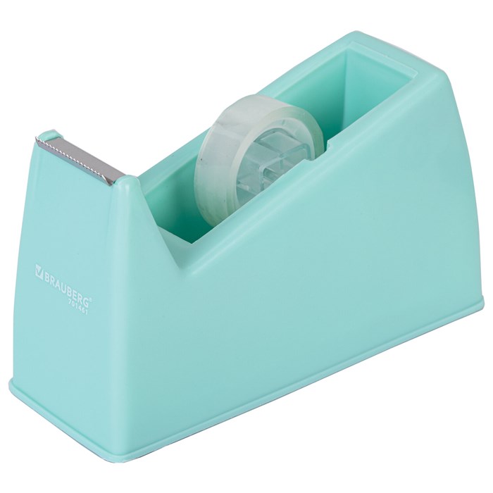 Диспенсер для клейкой ленты шириной до 26 мм, МЯТНЫЙ (лента в подарок!), утяжеленный большой, BRAUBERG, 701461 701461
