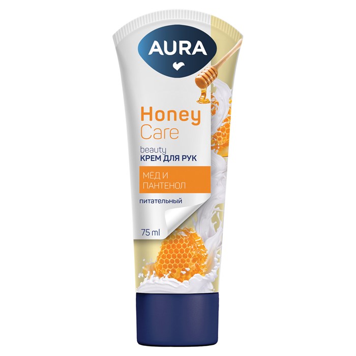 Крем для рук питательный 75 мл, AURA Honey Care "Мёд и пантенол", 14796 702041