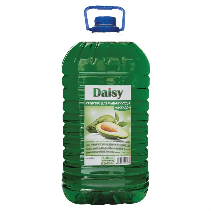 Средство для мытья посуды 5 л, DAISY "Авокадо", ПЭТ 702426