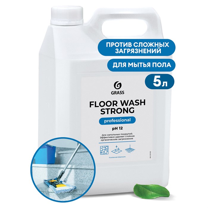 Средство концентрат для машинной и ручной мойки полов 5,6 кг, GRASS FLOOR WASH STRONG, щелочь 605613