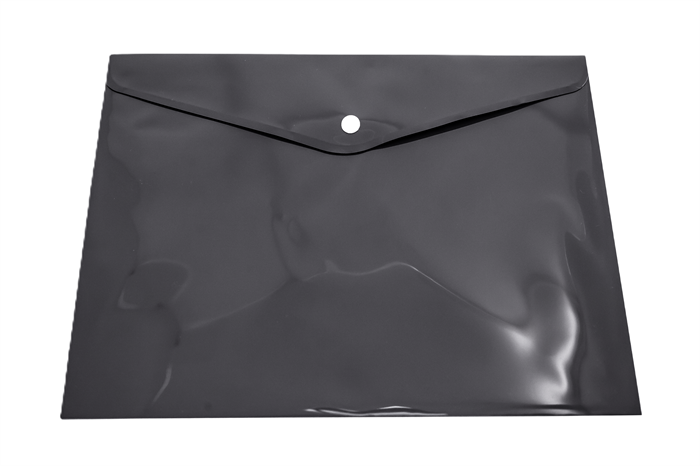 Папка-конверт с кнопкой, "Консул" А4, до 100 листов, черная, 0,15 мм К0090