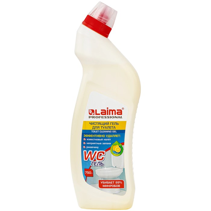 Средство для уборки туалета кислотное 750 г, LAIMA PROFESSIONAL Лимон-WC Гель, утенок, 604793 604793