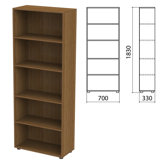 Шкаф (стеллаж) Канц, 700х330х1830 мм, 4 полки, цвет орех пирамидальный, ШК31.9 640046 - фото 40172