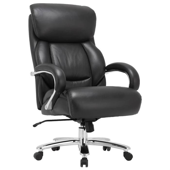 Кресло из натуральной кожи BRABIX PREMIUM Pride HD-100, НАГРУЗКА до 250 кг, черное, 531940 531940