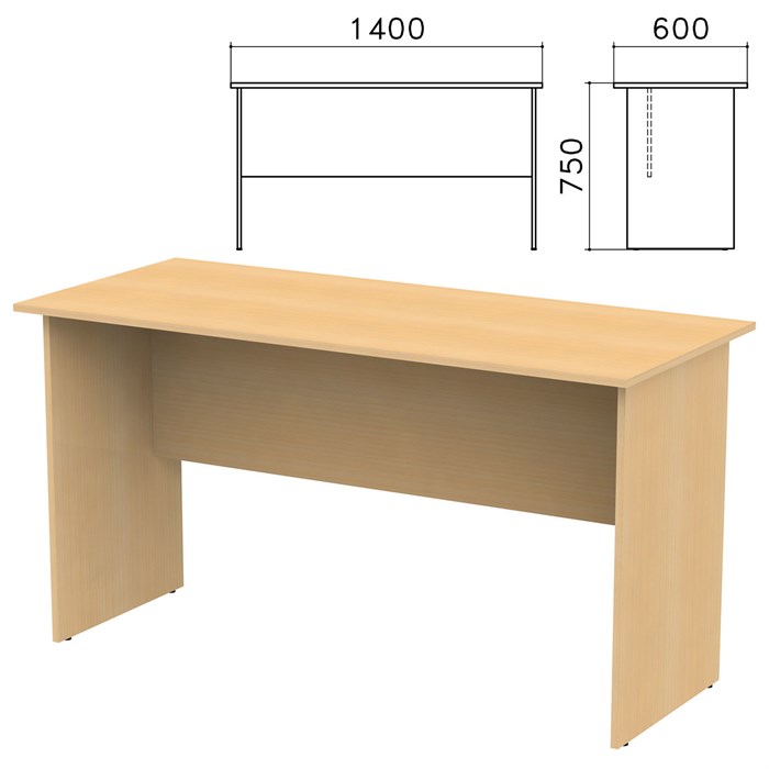 Стол письменный Канц, 1400х600х750 мм, цвет бук невский, СК21.10 640027 - фото 40178