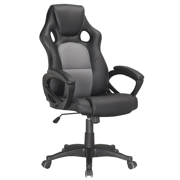 Кресло компьютерное BRABIX Rider Plus EX-544 КОМФОРТ, экокожа, черное/серое, 531582 531582