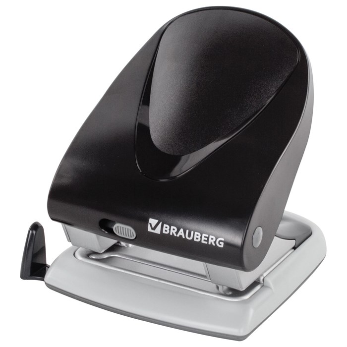 Дырокол BRAUBERG G-Line, до 40 листов, черный, 224341 224341