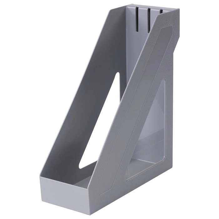 Лоток вертикальный для бумаг BRAUBERG Basic, 265х100х285 мм, серый, 237010 237010