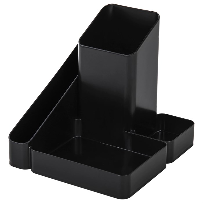 Подставка-органайзер BRAUBERG OFFICE STYLE, 4 отделения, 115х122х111 мм, черная, 238097 238097