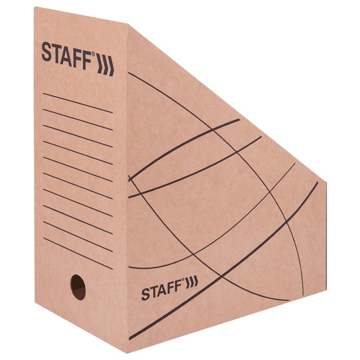 Лoтoк вертикальный для бумаг (250х320 мм), увеличенная ширина 150 мм, до 1400 листов, микрогофрокартон, STAFF, БУРЫЙ, 126515 126515