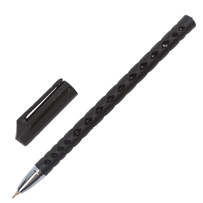 Ручка шариковая масляная BRAUBERG Orient, ЧЕРНАЯ, корпус черный, игольчатый узел 0,7 мм, линия письма 0,35 мм, 143000 143000