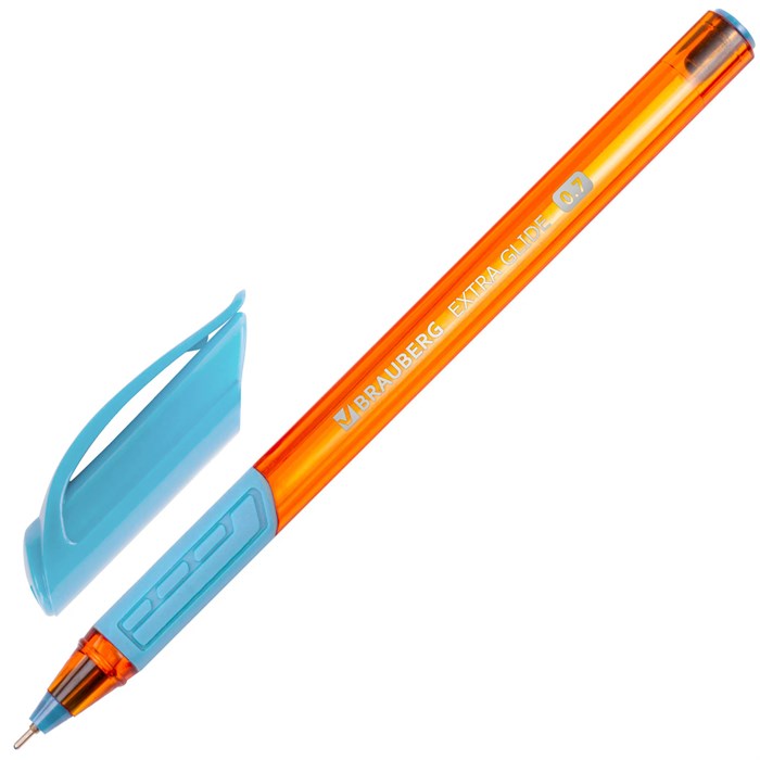 Ручка шариковая масляная с грипом BRAUBERG Extra Glide GT Sky Blue, СВЕТЛО-СИНЯЯ, игольчатый узел 0,7 мм, линия письма 0,35 мм, 144074 144074