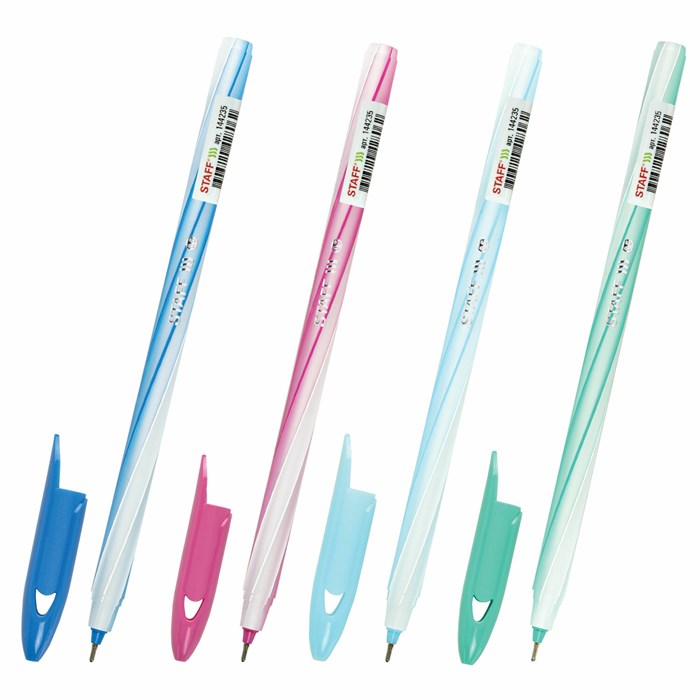 Ручка шариковая STAFF CANDY PASTEL, синяя, игольчатый узел 0,6 мм, линия 0,3 мм, 144235 144235
