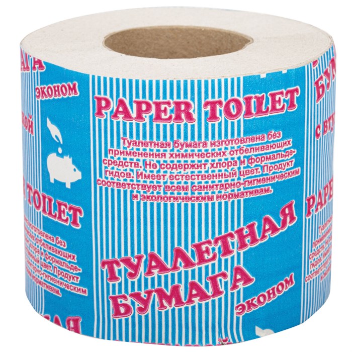 Бумага туалетная бытовая, 30 м, на втулке (эконом) 126555
