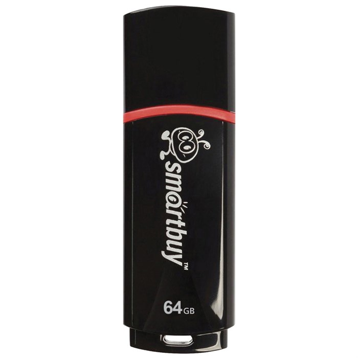 Флеш-диск 64 GB, SMARTBUY Crown, USB 2.0, черный, SB64GBCRW-K 512783