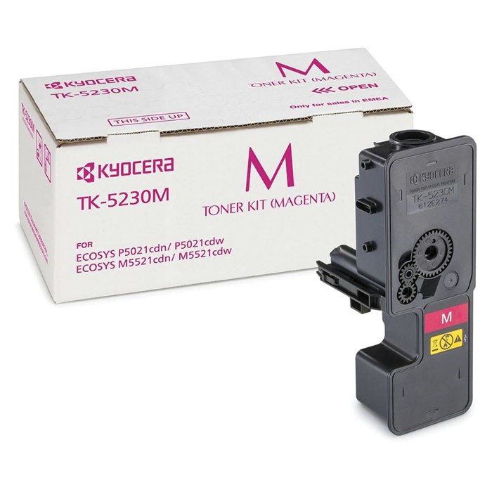 Тонер-картридж KYOCERA (TK-5230M) ECOSYS P5021cdn/cdw/M5521cdn/cdw, пурпурный, ресурс 2200 стр., оригинальный, 1T02R9BNL0 320856
